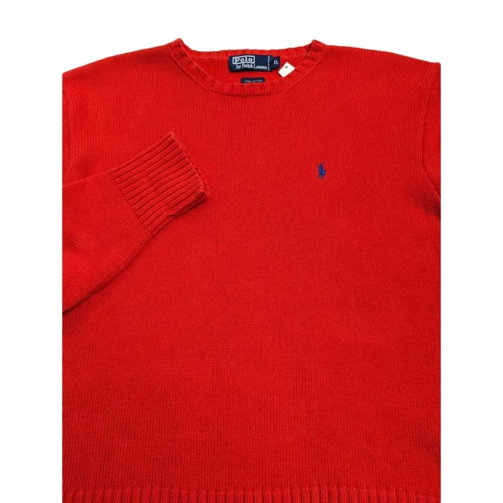 Polo Ralph Lauren Orange Cotton Crew Neck Sweater Sz XL EUC - Picture 5 of 5